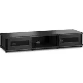 Synergy 132 Triple Width 65" AV Cabinet TV Stand in Black Oak, Mesh Doors & Black Frame