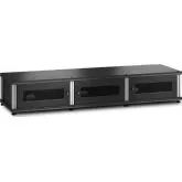 Synergy 133 Triple Width 65" AV Cabinet TV Stand in Black Oak, Mesh Doors & Aluminum Frame