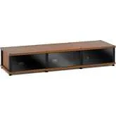 Synergy 134 Triple Width 65" AV Cabinet TV Stand in Cherry, Glass Doors & Black Frame