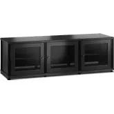 Synergy 237 Triple Width 65" AV Cabinet TV Stand in Black Oak, Mesh Doors & Black Frame