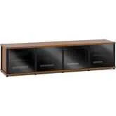 Synergy 247 Quad Width 87" AV Cabinet TV Stand in Cherry, Glass Doors & Black Frame