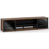 Synergy 248 Quad Width 87" AV Cabinet TV Stand in Cherry, Glass Doors & Black Frame