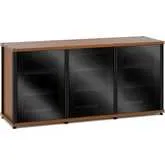 Synergy 337 Triple Width 65" AV Cabinet TV Stand in Cherry, Glass Doors & Black Frame