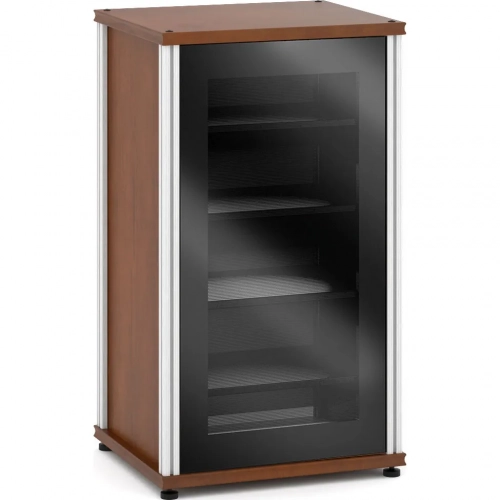 Synergy 402 40" Tall AV Cabinet Audio Rack in Cherry, Glass Doors & Aluminum Frame
