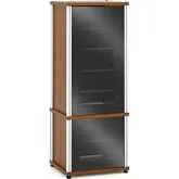 Synergy 603 60" Tall AV Cabinet Audio Rack in Cherry, Glass Doors & Aluminum Frame