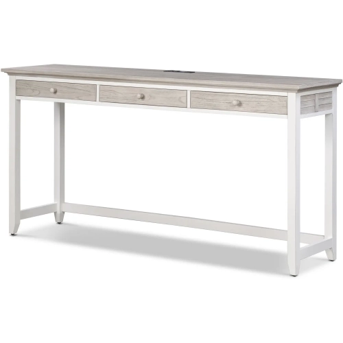 Islamorada 3 Drawer Console Table with Power and USB in Grey & White Finish