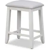 Islamorada 24" Backless Counter Stool in White Wood & Grey Performance Fabric