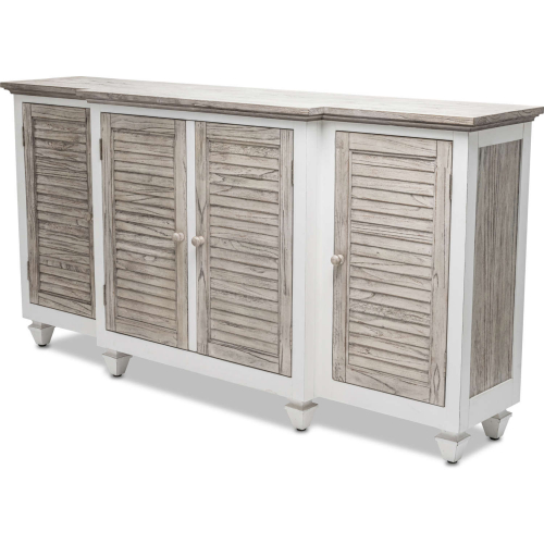 Islamorada 72" 4 Door Credenza or TV Stand in Dapple Grey Finish Wood