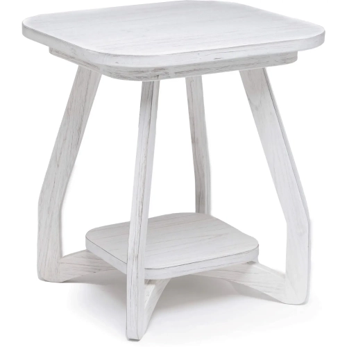 Surfside End Table in Weathered White Wood