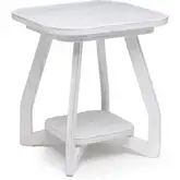 Surfside End Table in Weathered White Wood