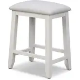 Surfside 24" Backless Counter Stool in Weathered White Wood & Grey Fabric