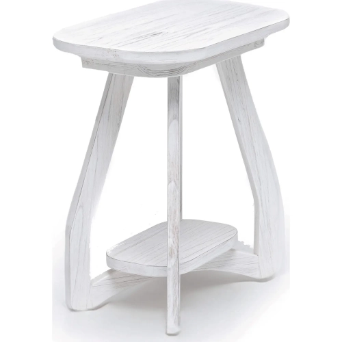 Surfside Chair Side End Table in Weathered White Wood