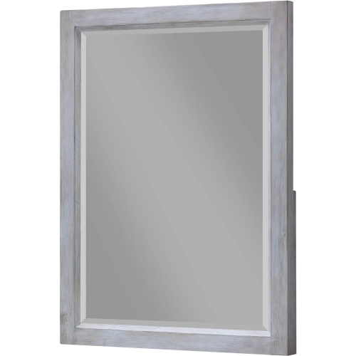 Geneva Dresser Mirror in Distressed White Wood