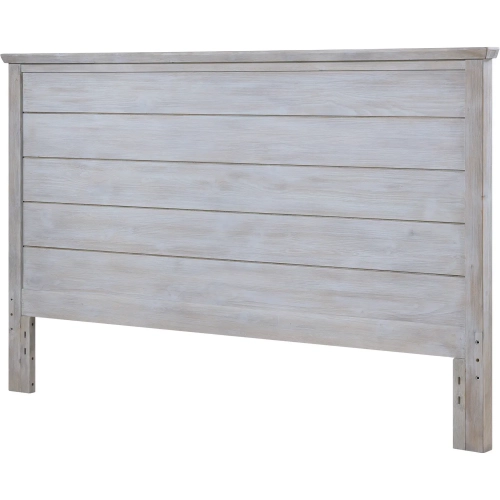 Geneva King Headboard Distressed White Wood