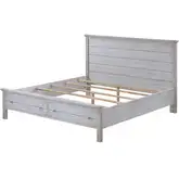 Geneva Storage Bed King Distressed White Wood