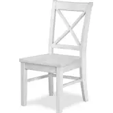 Surfside X Back Dining Chair in Weathered White Finish Wood (Set of 2)