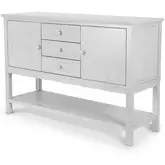 Geneva 2 Door 3 Drawer Credenza in Distressed White Wood