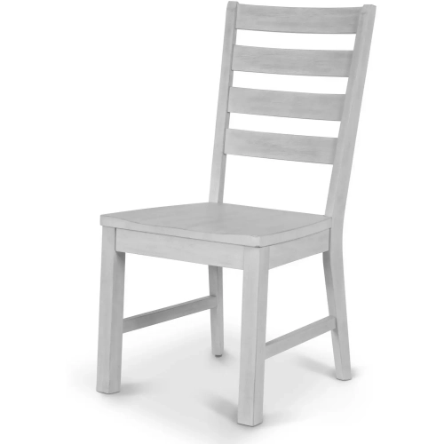 Geneva Dining Chair in Distressed White Wood (Set of 2)