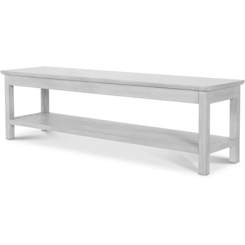 Geneva Dining Bench in Distressed White Wood