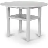 Geneva 42" Drop Leaf Dining Table with Shelf in Distressed White Wood