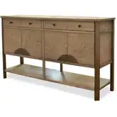 Sun Haven 64" Credenza with Silver Tray in Oak & Walnut Finish
