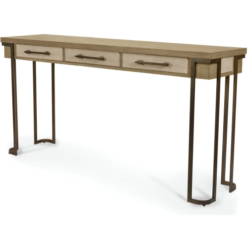Rio Vista Console Table with Power and USB in Wood & Metal