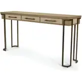Rio Vista Console Table with Power and USB in Wood & Metal