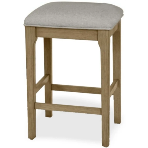 Rio Vista 25" Backless Counter Stool in Wood & Grey Performance Fabric