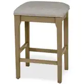 Rio Vista 25" Backless Counter Stool in Wood & Grey Performance Fabric