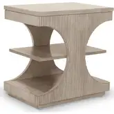 Manhattan Valley Chair Side End Table in Dusty Rose Finish Wood