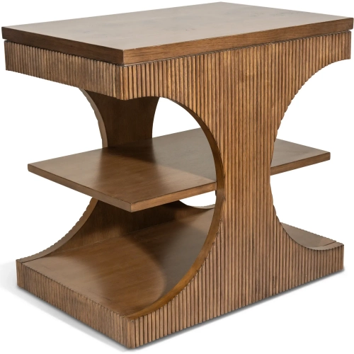 Manhattan Valley Chair Side End in Vintage Chestnut Finish Wood