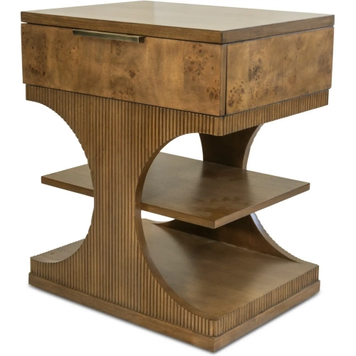 Manhattan Valley 1 Drawer Accent Nightstand in Vintage Chestnut Finish Wood