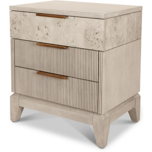 Manhattan Valley 3 Drawer Nightstand with Power and USB in Dusty Rose Finish Wood