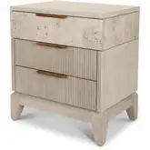 Manhattan Valley 3 Drawer Nightstand with Power and USB in Dusty Rose Finish Wood