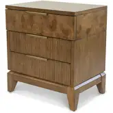 Manhattan Valley 3 Drawer Nightstand with Power and USB in Chestnut Finish Wood