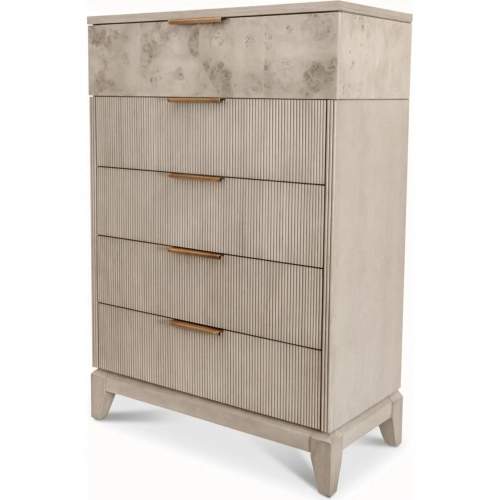 Manhattan Valley 5 Drawer Chest in Dusty Rose Finish Wood