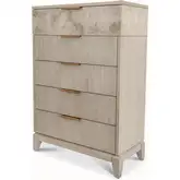 Manhattan Valley 5 Drawer Chest in Dusty Rose Finish Wood