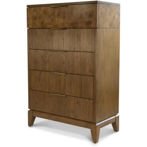Manhattan Valley 5 Drawer Chest in Vintage Chestnut Finish Wood
