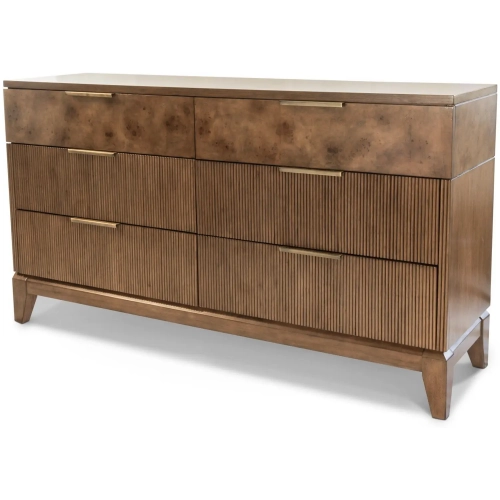 Manhattan Valley 6 Drawer Dresser in Vintage Chestnut Finish Wood
