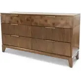 Manhattan Valley 6 Drawer Dresser in Vintage Chestnut Finish Wood
