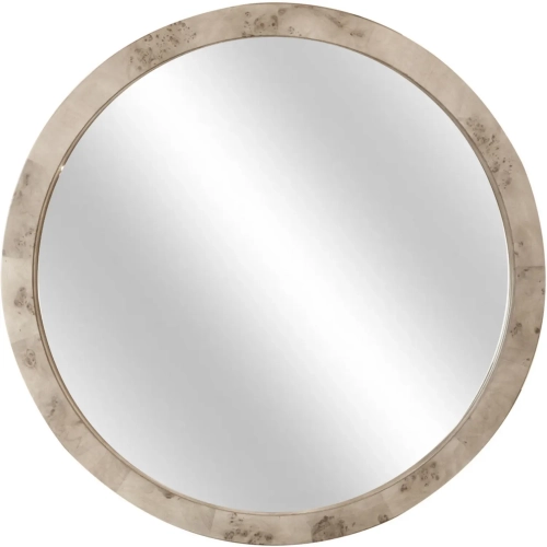 Manhattan Valley Round Wall Mirror in Dusty Rose Finish Wood