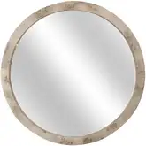 Manhattan Valley Round Wall Mirror in Dusty Rose Finish Wood