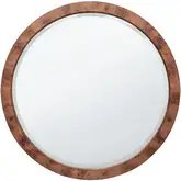 Manhattan Valley Round Wall Mirror in Vintage Chestnut Finish Wood