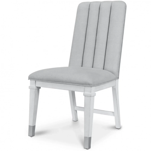 Point Breeze Dining Chair in Grey Glaze White Wood & Grey Performance Fabric (Set of 2)