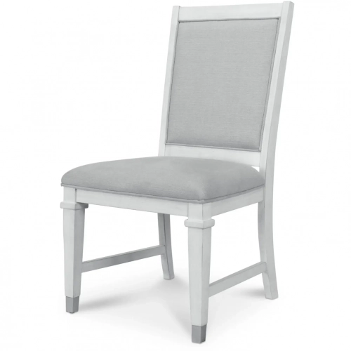 Point Breeze Dining Chair in Grey Glaze White Wood & Grey Performance Fabric (Set of 2)