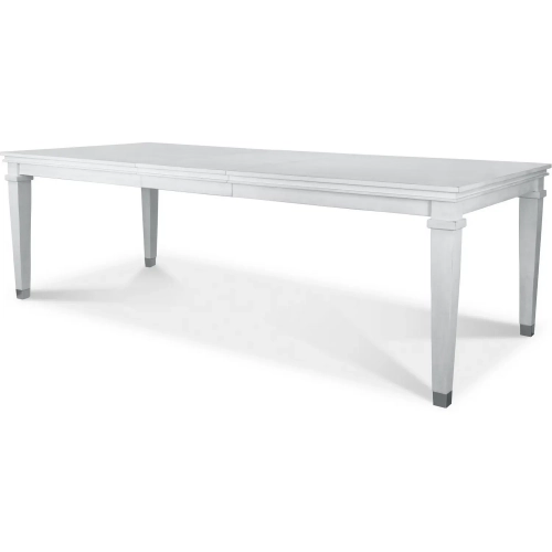 Point Breeze 76" Extendable Dining Table in Soft Grey Glaze White Wood