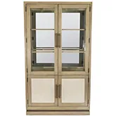 Rio Vista Bunching Curio Cabinet w/ Reversible Panels & LED in Wood, Bronze, Mirror & Glass