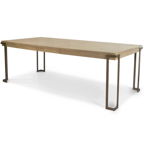 Rio Vista 68" Extension Dining Table in Clay Tan Finish Wood & Bronze Metal