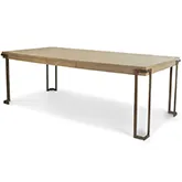 Rio Vista 68" Extension Dining Table in Clay Tan Finish Wood & Bronze Metal