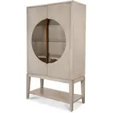 Manhattan Valley Curio Cabinet with Touch Lighting in Dusty Rose Finish Wood